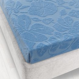 Prześcieradło frotte bez gumki 175x220 niebieskie K26 6400 Tulipan Zwoltex