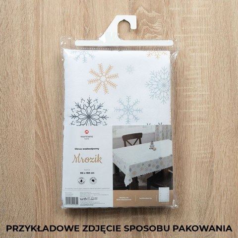 Bieżnik świąteczny wodoodporny 40x140 Velvet czerwony śnieżki z metalicznym zdobieniem TBN001/KSP/043/040140/1 Bieżnik świąteczny wodoodporny 40x140 Velvet czerwony śnieżki z metalicznym zdobieniem TBN001/KSP/043/040140/1