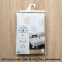 Bieżnik świąteczny wodoodporny 40x140 Velvet czerwony śnieżki z metalicznym zdobieniem TBN001/KSP/043/040140/1