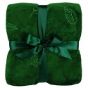 Koc Calen 130x170 zielony wytłaczany w liście mikroflanela Lato 23 Koc Calen 130x170 zielony wytłaczany w liście mikroflanela Lato 23