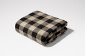 Koc narzuta z mikrofibry 130x170 beżowy czarny krata Retro Check Lato 24 Koc narzuta z mikrofibry 130x170 beżowy czarny krata Retro Check Lato 24