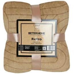 Koc narzuta z mikrofibry 130x170 beżowy geometria Retro Wave Lato 23