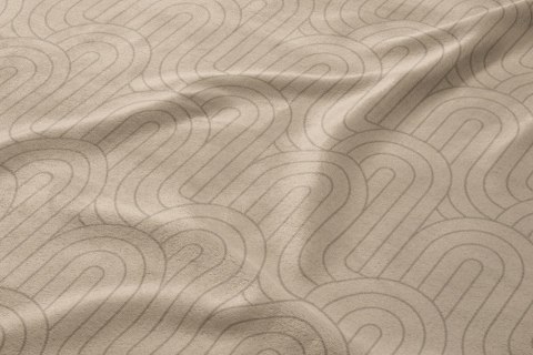 Koc narzuta z mikrofibry 130x170 beżowy geometria Retro Wave Lato 23 Koc narzuta z mikrofibry 130x170 beżowy geometria Retro Wave Lato 23