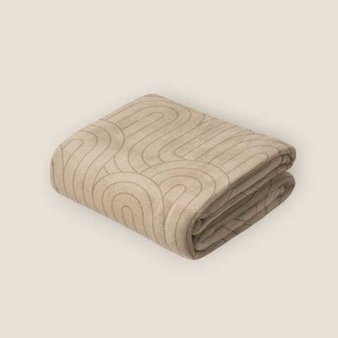 Koc narzuta z mikrofibry 130x170 beżowy geometria Retro Wave Lato 23 Koc narzuta z mikrofibry 130x170 beżowy geometria Retro Wave Lato 23