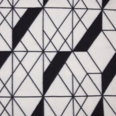 Koc narzuta z mikrofibry 150x200 Geo 01 biały czarny geometryczny D91 A Koc narzuta z mikrofibry 150x200 Geo 01 biały czarny geometryczny D91 A