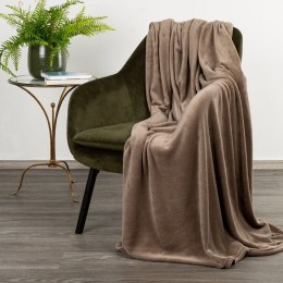 Koc narzuta z mikrofibry 150x200 Simple beżowy ciemny Eurofirany