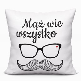 MĄŻ WIE WSZYSTKO Poszewka dekoracyjna VELVET, 40x40cm, kolor 001 biały PWA023/POP/001/040040/1
