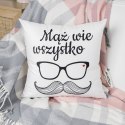 MĄŻ WIE WSZYSTKO Poszewka dekoracyjna VELVET, 40x40cm, kolor 001 biały PWA023/POP/001/040040/1 MĄŻ WIE WSZYSTKO Poszewka dekoracyjna VELVET, 40x40cm, kolor 001 biały PWA023/POP/001/040040/1