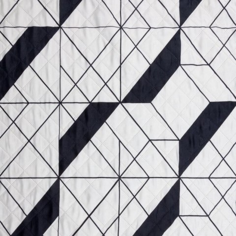 Narzuta dekoracyjna 170x210 Geo 1 kremowa czarna geometryczna D91 A Narzuta dekoracyjna 170x210 Geo 1 kremowa czarna geometryczna D91 A