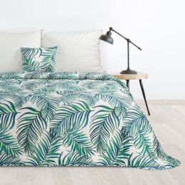 Narzuta dekoracyjna 200x220 Palms 2 biała turkusowa liście D91 A