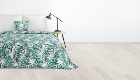 Narzuta dekoracyjna 200x220 Palms 2 biała turkusowa liście D91 A Narzuta dekoracyjna 200x220 Palms 2 biała turkusowa liście D91 A