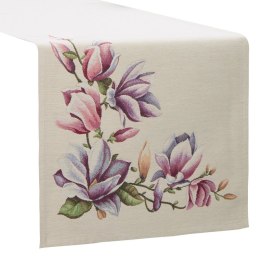 Obrus bieżnik 47x140 gobelinowy naturalny kwiaty 1214 Eurofirany