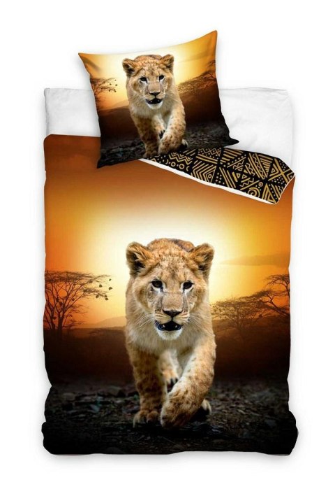 Pościel bawełniana 160x200 Lew Africa poszewka 70x80 Pościel bawełniana 160x200 Lew Africa poszewka 70x80