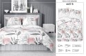 Pościel satynowa 180x200 4457 B biała szara pudrowa kwiaty liście Home Satin 126 Pościel satynowa 180x200 4457 B biała szara pudrowa kwiaty liście Home Satin 126