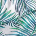 Pościel z mikrofibry 140x200 Palms 2 biała turkusowa liście D91 A Pościel z mikrofibry 140x200 Palms 2 biała turkusowa liście D91 A