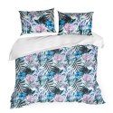 Pościel z mikrofibry 220x200 Malibu turkusowa wrzosowa liście D91 A Pościel z mikrofibry 220x200 Malibu turkusowa wrzosowa liście D91 A