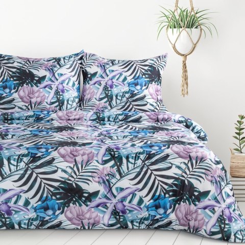 Pościel z mikrofibry 220x200 Malibu turkusowa wrzosowa liście D91 A Pościel z mikrofibry 220x200 Malibu turkusowa wrzosowa liście D91 A