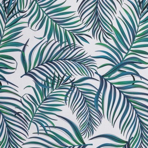 Pościel z mikrofibry 220x200 Palms 2 biała turkusowa liście D91 A Pościel z mikrofibry 220x200 Palms 2 biała turkusowa liście D91 A
