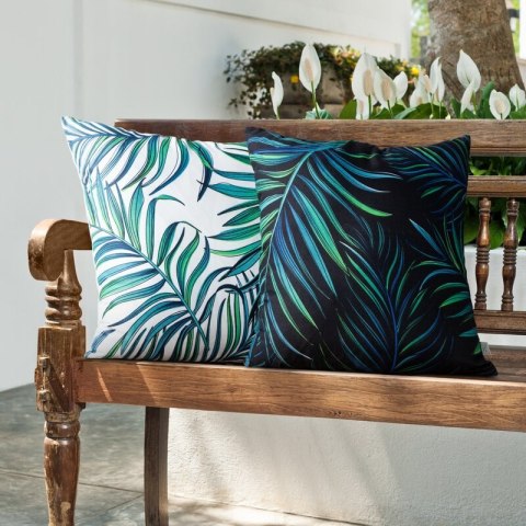 Poszewka dekoracyjna 40x40 Palm 01 czarna zielona liście D91 A Poszewka dekoracyjna 40x40 Palm 01 czarna zielona liście D91 A