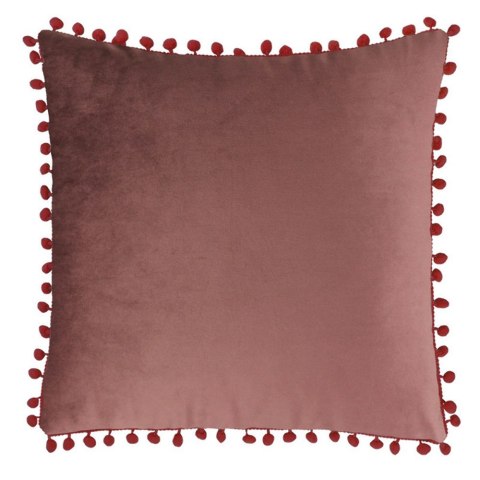 Poszewka z pomponami 40x40 bordowa welurowa dekoracyjna Lato 23 Poszewka z pomponami 40x40 bordowa welurowa dekoracyjna Lato 23