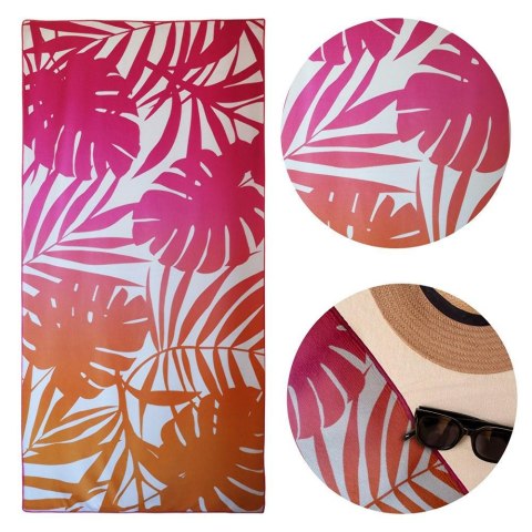 Ręcznik plażowy Summer Pink 70x140 Monstera różowy Ręcznik plażowy Summer Pink 70x140 Monstera różowy