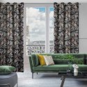 Zasłona 140x250 Becky czarna zielona kwiaty gotowa na przelotkach Eurofirany E11 Zasłona 140x250 Becky czarna zielona kwiaty gotowa na przelotkach Eurofirany E11