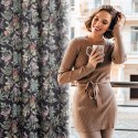 Zasłona 140x250 Becky czarna zielona kwiaty gotowa na przelotkach Eurofirany E11 Zasłona 140x250 Becky czarna zielona kwiaty gotowa na przelotkach Eurofirany E11