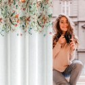 Zasłona 140x250 Lora biała zielona kwiaty gotowa na przelotkach Eurofirany E11 Zasłona 140x250 Lora biała zielona kwiaty gotowa na przelotkach Eurofirany E11