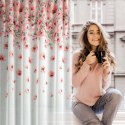 Zasłona 140x270 Oliwia biała różowa kwiaty gotowa na taśmie Eurofirany E11 Zasłona 140x270 Oliwia biała różowa kwiaty gotowa na taśmie Eurofirany E11