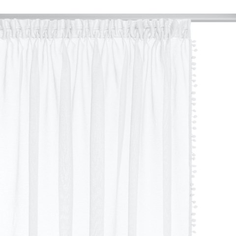 Firana 140x250 Pompoo biała gotowa na taśmie S23 Firana 140x250 Pompoo biała gotowa na taśmie S23