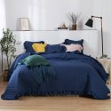 Narzuta z falbanką 140x200 Ruffy granatowa falbanka romby glamour dekoracyjna I2 Narzuta z falbanką 140x200 Ruffy granatowa falbanka romby glamour dekoracyjna I2