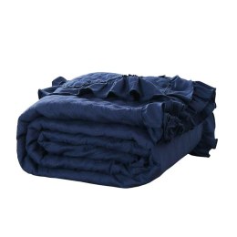 Narzuta z falbanką 140x200 Ruffy granatowa falbanka romby glamour dekoracyjna I2