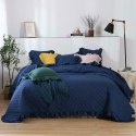 Narzuta z falbanką 140x200 Ruffy granatowa falbanka romby glamour dekoracyjna I2 Narzuta z falbanką 140x200 Ruffy granatowa falbanka romby glamour dekoracyjna I2