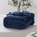 Narzuta z falbanką 140x200 Ruffy granatowa falbanka romby glamour dekoracyjna I2 Narzuta z falbanką 140x200 Ruffy granatowa falbanka romby glamour dekoracyjna I2