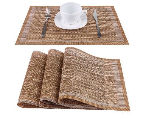 Podkładka na stół 30x45 Rice brązowa pod talerze Podkładka na stół 30x45 Rice brązowa pod talerze