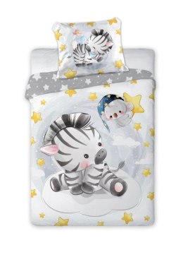 Pościel bawełniana 100x135 Zebra szara poszewka 40x60 dziecięca do łóżeczka Faro 23