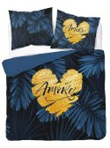Pościel bawełniana 160x200 granatowa amore w liście 4414 A Holland 35 Pościel bawełniana 160x200 granatowa amore w liście 4414 A Holland 35