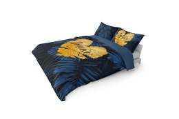 Pościel bawełniana 160x200 granatowa amore w liście 4414 A Holland 35