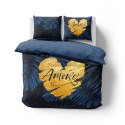 Pościel bawełniana 160x200 granatowa amore w liście 4414 A Holland 35 Pościel bawełniana 160x200 granatowa amore w liście 4414 A Holland 35
