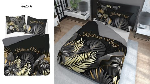 Pościel bawełniana 160x200 królowa mocy grafitowa czarna liście 4423 A Holland 35 Pościel bawełniana 160x200 królowa mocy grafitowa czarna liście 4423 A Holland 35