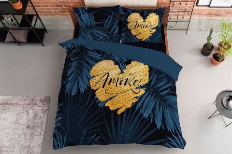 Pościel bawełniana 220x200 granatowa amore w liście 4414 A Holland 35 Pościel bawełniana 220x200 granatowa amore w liście 4414 A Holland 35