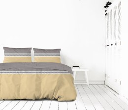 Pościel satynowa 160x200 beżowa szara Amber Frotex 23