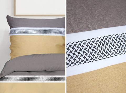 Pościel satynowa 160x200 beżowa szara Amber Frotex 23 Pościel satynowa 160x200 beżowa szara Amber Frotex 23