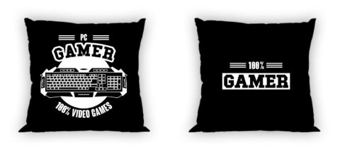 Poszewka bawełniana 40x40 Gamer młodzieżowa czarna biała dwustronna Faro Poszewka bawełniana 40x40 Gamer młodzieżowa czarna biała dwustronna Faro