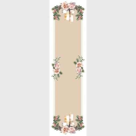 Bieżnik świąteczny wodoodporny 38x140 Nina beżowy jemioła P00165/KSP/C01/038140/1 Bieżnik świąteczny wodoodporny 38x140 Nina beżowy jemioła P00165/KSP/C01/038140/1