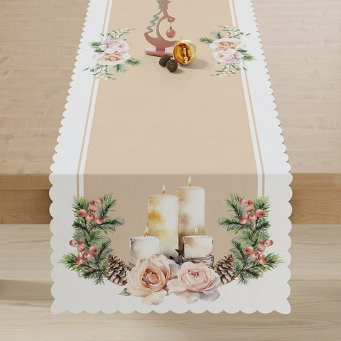 Bieżnik świąteczny wodoodporny 38x140 Nina beżowy jemioła P00165/KSP/C01/038140/1 Bieżnik świąteczny wodoodporny 38x140 Nina beżowy jemioła P00165/KSP/C01/038140/1