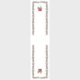 Bieżnik świąteczny wodoodporny 38x160 Nina biały jarzębina P00164/KSP/C01/038160/1