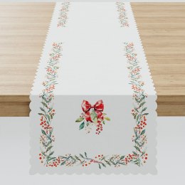 Bieżnik świąteczny wodoodporny 38x160 Nina biały jarzębina P00164/KSP/C01/038160/1