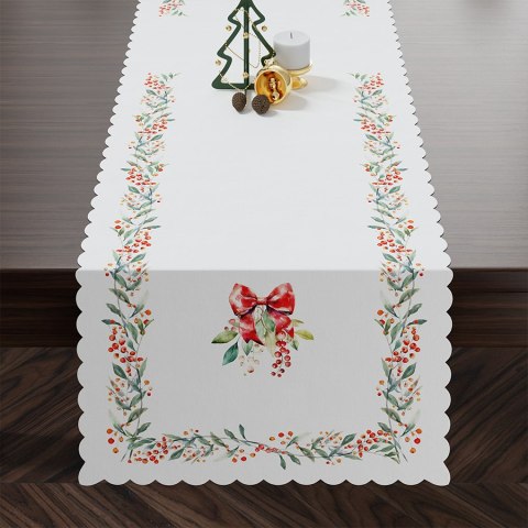 Bieżnik świąteczny wodoodporny 38x160 Nina biały jarzębina P00164/KSP/C01/038160/1 Bieżnik świąteczny wodoodporny 38x160 Nina biały jarzębina P00164/KSP/C01/038160/1