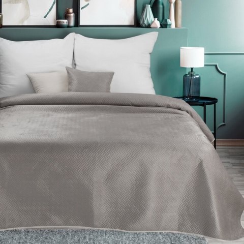 Narzuta dekoracyjna 200x220 Luiz 5 beżowa welurowa geometryczna Narzuta dekoracyjna 200x220 Luiz 5 beżowa welurowa geometryczna